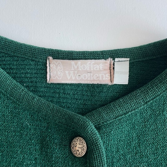 Vintage Moffat Woollens Wool Sweater Jacket/ Blazer in Forest Green - Picture 5 of 8